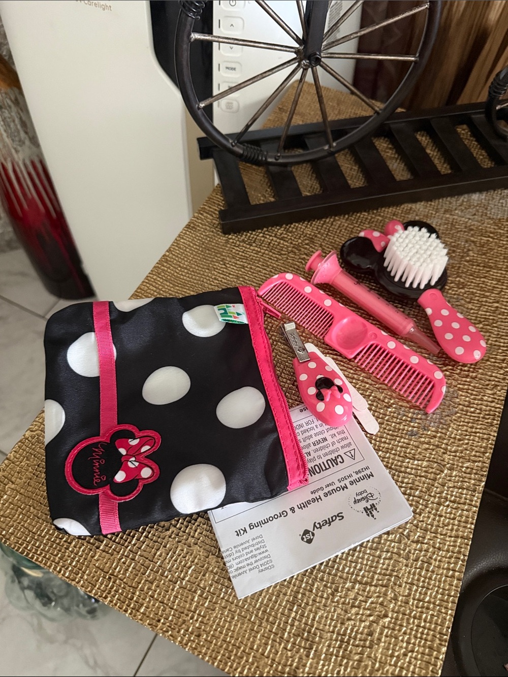 Minnie Mouse Pink & Black Polka Dot Kids Grooming Kit